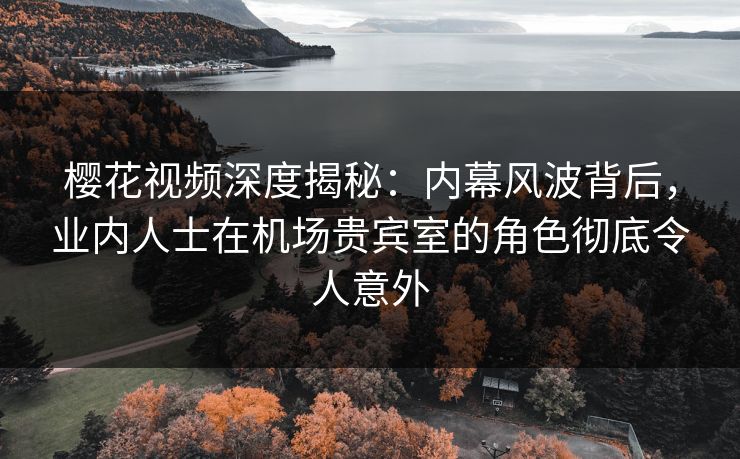樱花视频深度揭秘:内幕风波背后,业内人士在机场贵宾室的角色彻底令人意外 樱花视频深度揭秘:内幕风波背后,业内人士在机场贵宾室的角色彻底令人意外